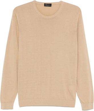 Roberto Collina Trui met ronde hals - Beige