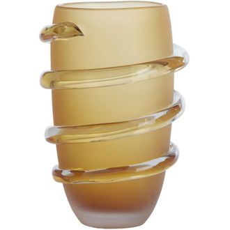 Light & Living Vaso Odate De Vidrio Mate En Color Mostaza - &Oslash;20x28 Cm