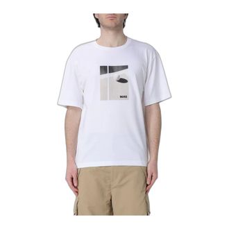 HUGO BOSS T-shirt in Cotone Pima Stampato - - Tops - Uomo - Bianco - M