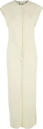 Ami Midi-jurk met gerafelde rand - Beige