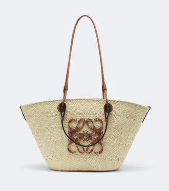 Loewe Anagram Medium leather-trimmed basket bag