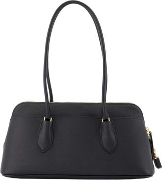 Tory Burch Lock East-West Satchel - Dames - Tassen - Zwart - Maat: ONE Size Leer
