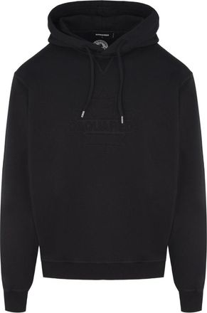 Dsquared2 Cool Fit zwarte hoodie met esdoornbladlogo en reli&euml;f