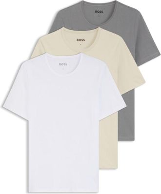 BOSS Three-pack of cotton undershirts with embroidered logo
