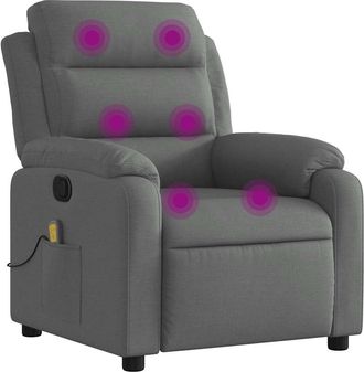vidaXL Vidaxl - Sill&oacute;n De Masaje Reclinable De Tela Gris Oscuro