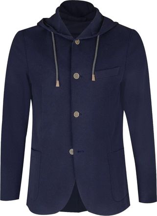 Eleventy hooded buttoned jacket - Blu