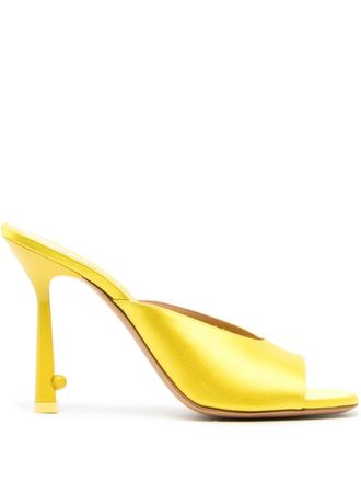 Off-white 100mm Pop Lollipop satin sandals - women - Leather/Leather/Fabric - 35.5 - Yellow