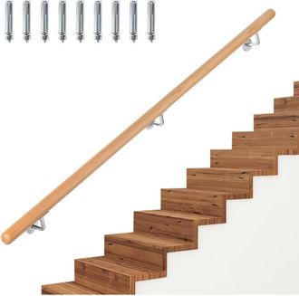 Vingo SWANEW Corrimano in faggio 200cm supporto per ringhiera con supporto angolare