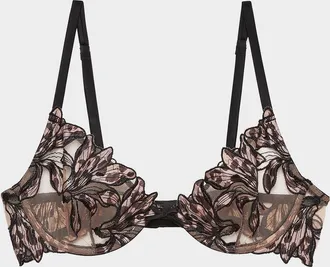 Fleur du Mal Lily Embroidered Demi Bra