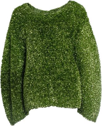 Dries Van Noten Dries van Noten, Oversized lame green sweater