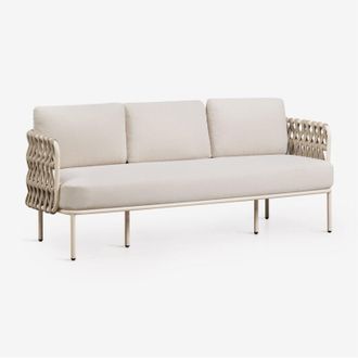 Sklum Divano da giardino a 3 posti in alluminio e corda intrecciata Tevary SKLUM