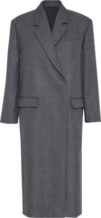 Brunello Cucinelli virgin wool Monili-trim coat - women - Virgin Wool - 44 - Grey
