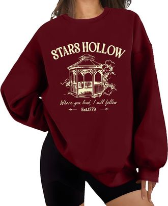 Generic Stars Hollow Sweatshirt, Stars Hollow Where You Lead I Will Follow Shirt, Unisex Sweatshirt Claret