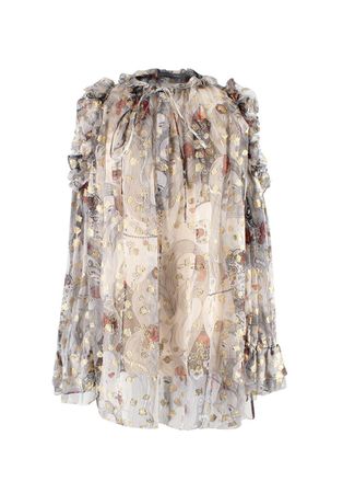 Alexander McQueen Eve Cold-shoulder Sheer Blouse Size S