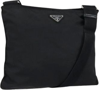 Prada Pre-owned Cross Body Bags, female, Black, Size: ONE SIZE Pre-owned Vintage Nylon Cross Body Bag