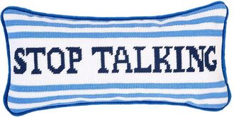 Two's Company Stop Talking 6 X13 Needlepoint Pillow