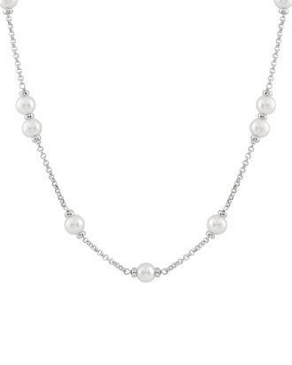 Splendid Pearls Rhodium Plated Silver 8.5-9Mm Pearl Necklace