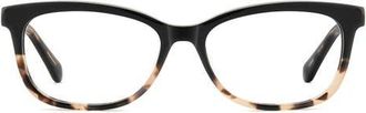 Kate Spade New York bronwen 52mm rectangular optical glasses in Black Shaded Havana at Nordstrom