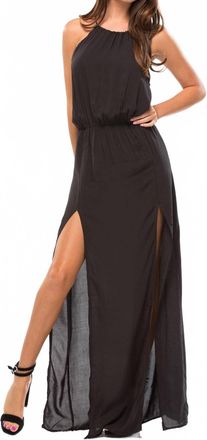 Blue Life Double Slit Maxi Dress In Black