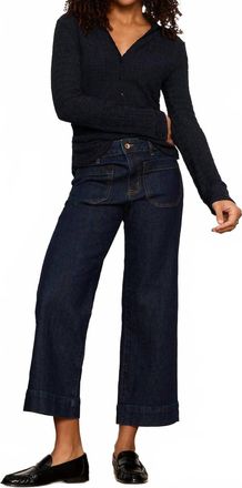 Sanctuary Juno Textured Button Front Blouse In Navy
