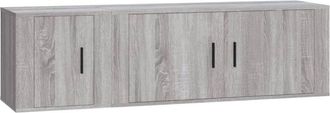 vidaXL Set Mobili Porta TV 2 pz Grigio Sonoma in Legno Multistrato vidaXL