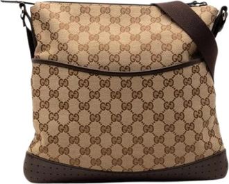 Gucci Pre-owned Vintage Crossbody Bag - Dames - Vintage Schoudertas - Bruin - ONE Size - Leer - Vintage