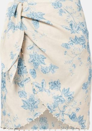 Agua Bendita Agustina printed linen beach cover-up