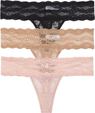 b.tempt'd by Wacoal B.Temptd By Wacoal Lace Kiss Thong Panty Pack