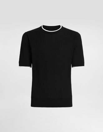 Dolce & Gabbana Cotton Crewneck Pullover - Man Sweaters And Cardigans Black 44