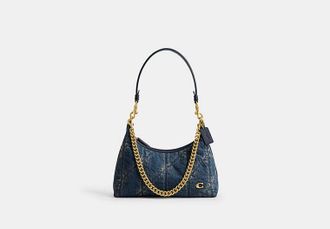 Coach Juliet Shoulder Bag 25 In Regenerative Cotton Denim With Quilting