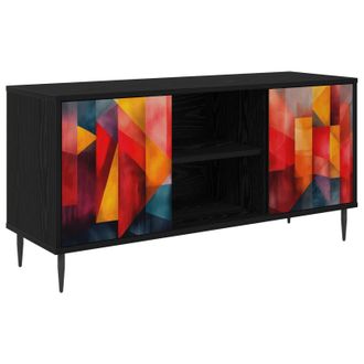 vidaXL Mueble De Tv Heesch 102 X 33 X 51 Cm Roble Negro Vidaxl