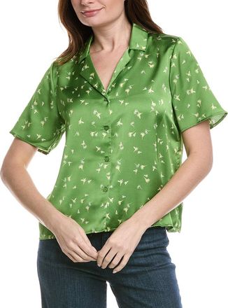 T Tahari Printed Camp Shirt