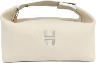 Herm&egrave;s Natural Canvas Pouch (Pre-Owned)