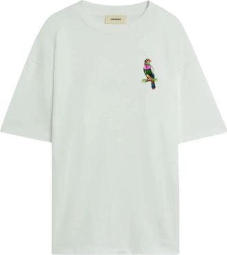 A Paper Kid Jersey T-shirt met Vogelmotief - Heren - T-shirts - Wit - XL - Tops
