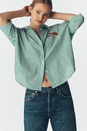 Maeve The Mabel Boxy Oxford Shirt by Maeve Top