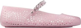 Jimmy Choo London Jelly Ballerina Flats met Versierde Band - Dames - Ballerinas - Roze - 41 EU - Schoenen