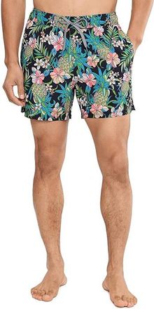 Saxx Underwear Oh Buoy 2-in-1 5 Volley Mens Swimwear Pineapple Field/Black : 2XL, Mesh/Polyester/Elastane