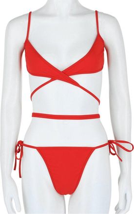 Balenciaga 2Pc Logo Silk Bikini Set
