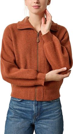 Lilla P Zip Front Wool Polo Cardigan