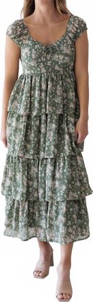 Wishlist Stephanie Dress In Olive Combo