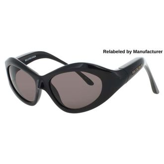 Balenciaga Ladies Black Rectangular Sunglasses BB0386S001R