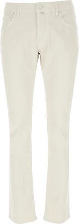 Jacob Cohen Slim-Fit Ivoorkleurige Broek - Heren - Slim Fit Jeans - Beige - W32 - Katoen - Jeans