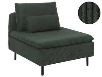 Beliani Modulo Divano Monoposto Moderno In Velluto A Coste Senza Braccioli Verde Egeris