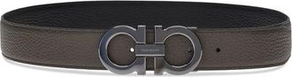 Ferragamo Gancini Logo Leather Belt - Brown