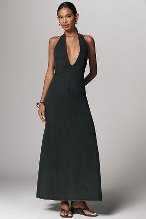 Hansen & Gretel Rae V-Neck Halter Maxi Dress
