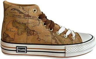 Alviero Martini 1A Classe Beige Print High Top Sneakers - Dames - Sneakers - Beige - 35 EU - Schoenen