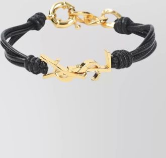 Saint Laurent leather multi-wrap bracelet