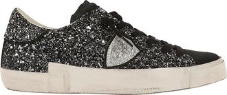 Philippe Model Prsx Low Glitter Suede Sneakers
