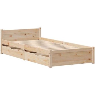 vidaXL Estructura De Cama Sin Colch&oacute;n Madera Maciza Pino 75x190 Cm Vidaxl