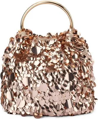 Olga Berg Vera Sequin Top Handle Bag in Blush at Nordstrom